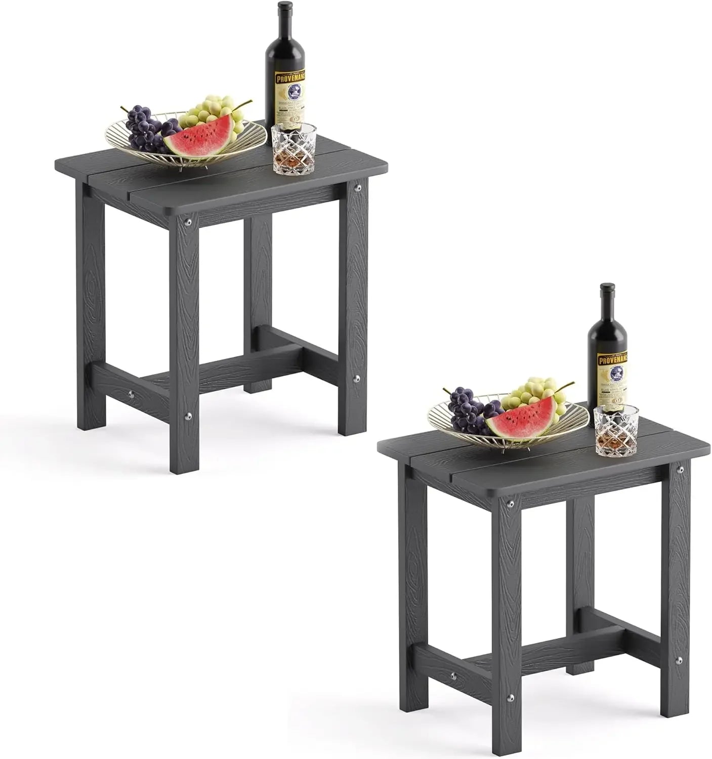 Outdoor End Side Table Set of 2 for Patio, Deck, Pool,