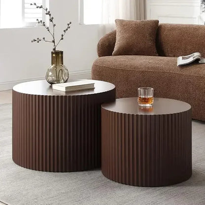 Round Coffee Accdent End Table Sets, Nesting Wooden Coffee Tables