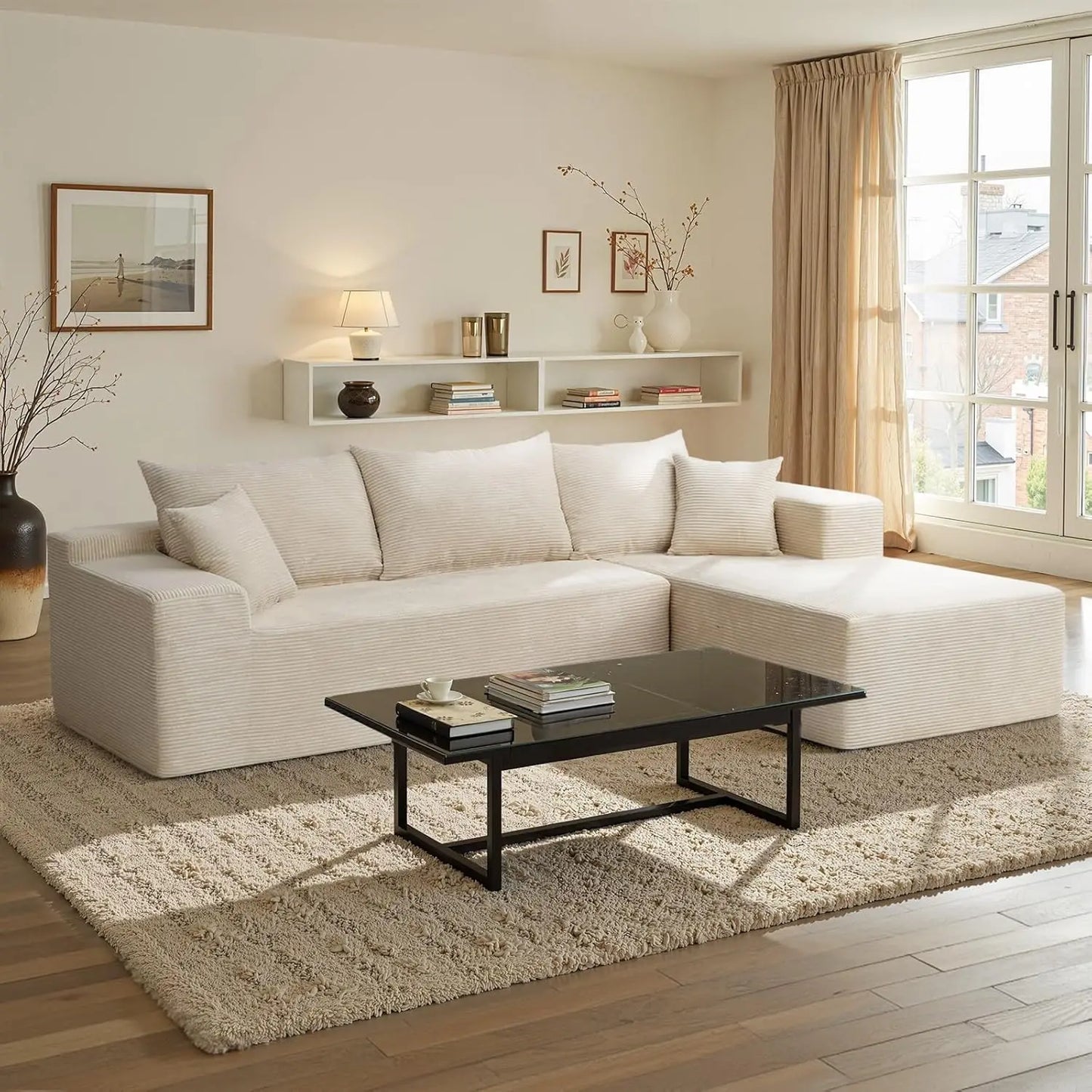 Cloud Sectional Couch with L-Shape Chaise,Modern Modular Sofa with Deep Seat