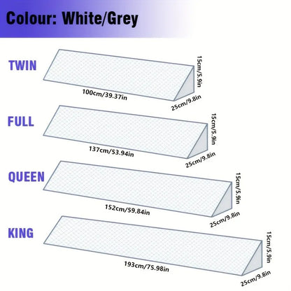 Bed Wedge Pillow - Adjustable 0-7" Gap Filler for Headboard & Mattress/Wall