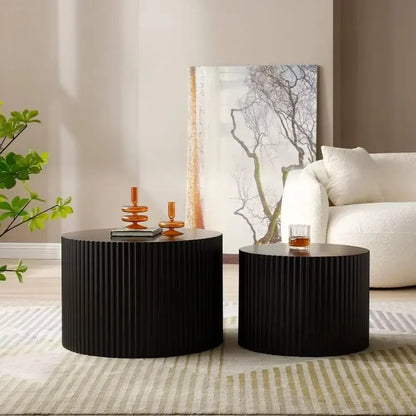 Round Coffee Accdent End Table Sets, Nesting Wooden Coffee Tables