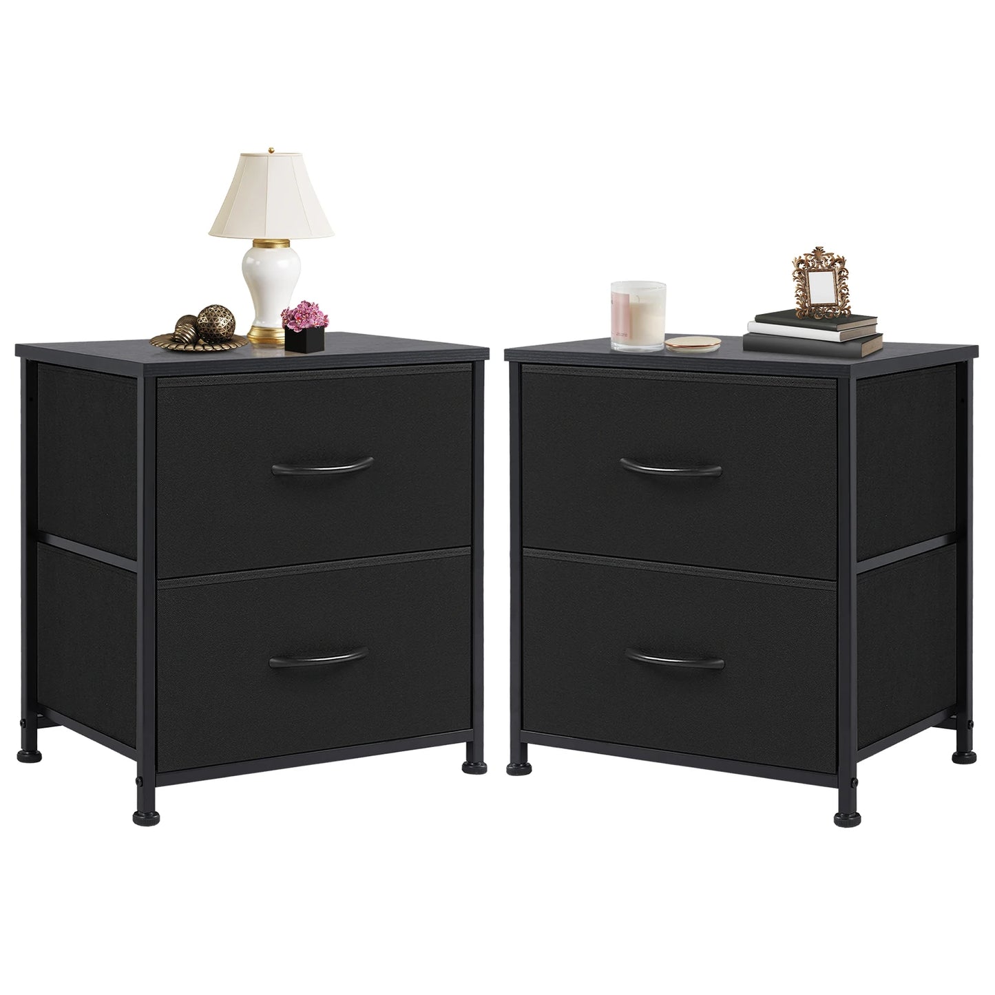 JHK 2 Drawers Nightstand For Bedroom