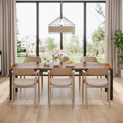 Tribesigns Dining Table for 6-8 People, 200cm Large Narrow Long Rectangular Rustic Wood Dining Table