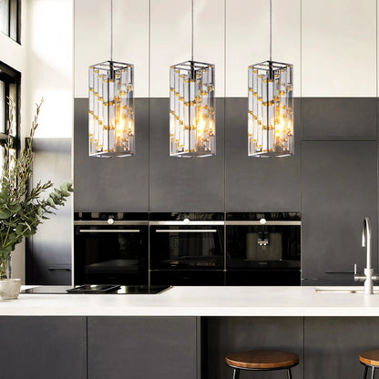 12 Inch Silver Crystal Chandelier Height Adjustable , Decor (3PACK)