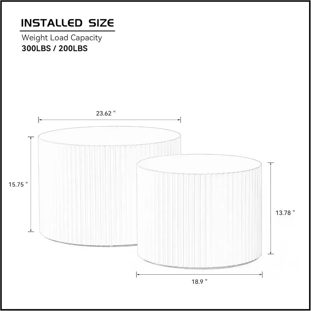 Round Coffee Accdent End Table Sets, Nesting Wooden Coffee Tables