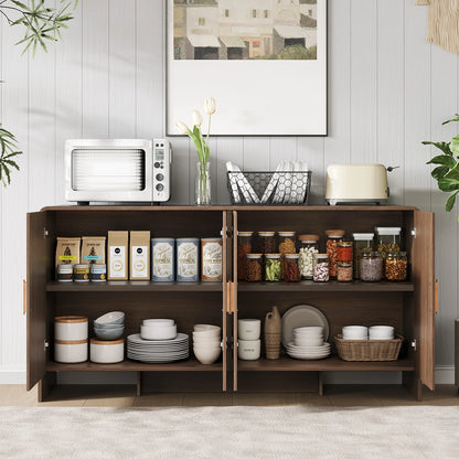 60" Sideboard Buffet Cabinet with Storage, 4 Doors & Adjustable Shelves