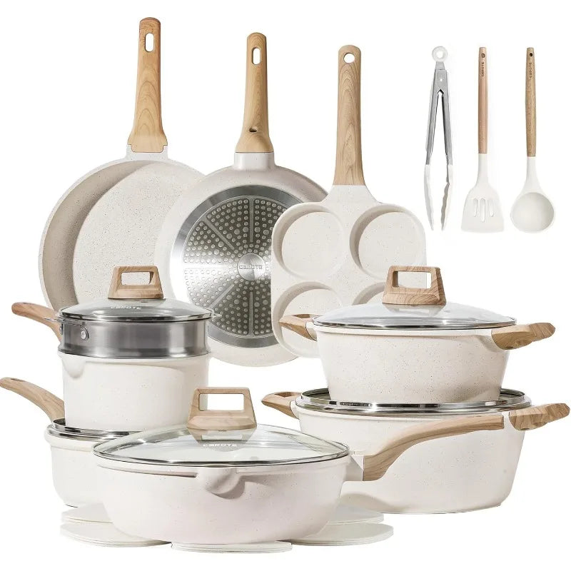 21Pcs Induction Non Stick Pots and Pans Cookware set