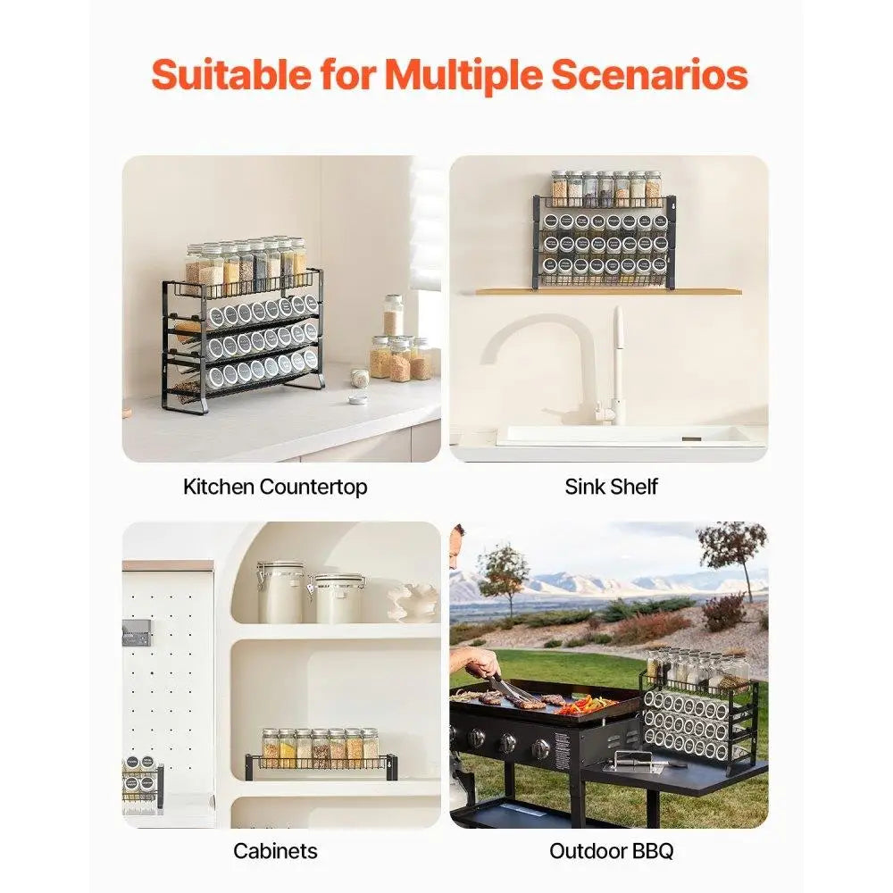 8x11inches Spice Rack Organizer for Kitchen for cabinet and Countertop Organizer