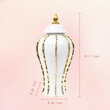 Ceramic Gold Trim Decorative Flower Vase