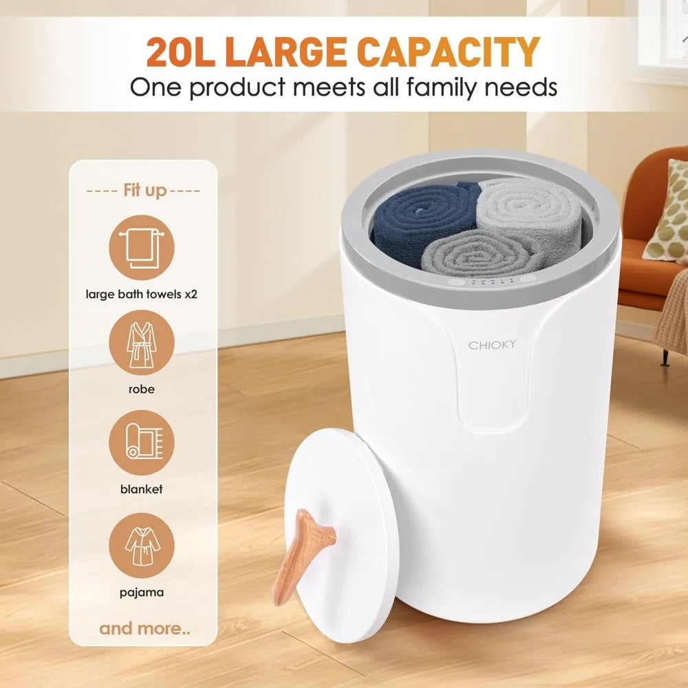 Large Towel Warmer Bucket w/ Timer and Fragrance Disc,Fits Up to Two 40"X70" Oversized Towel