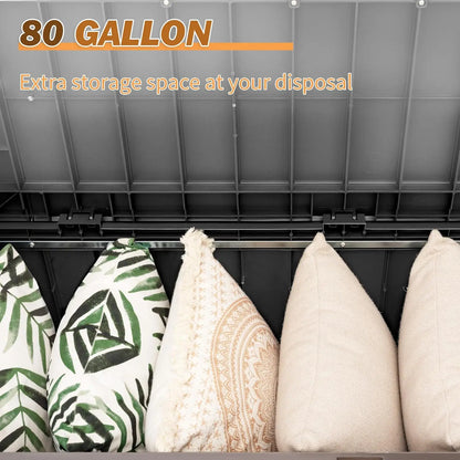 80 Gallon Storage Bench Deck Box Lockable for Patio Furniture