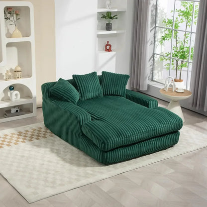 66.93" W Oversized Cozy Loveseat Cozy Chaise Lounge  with 5 Pillows