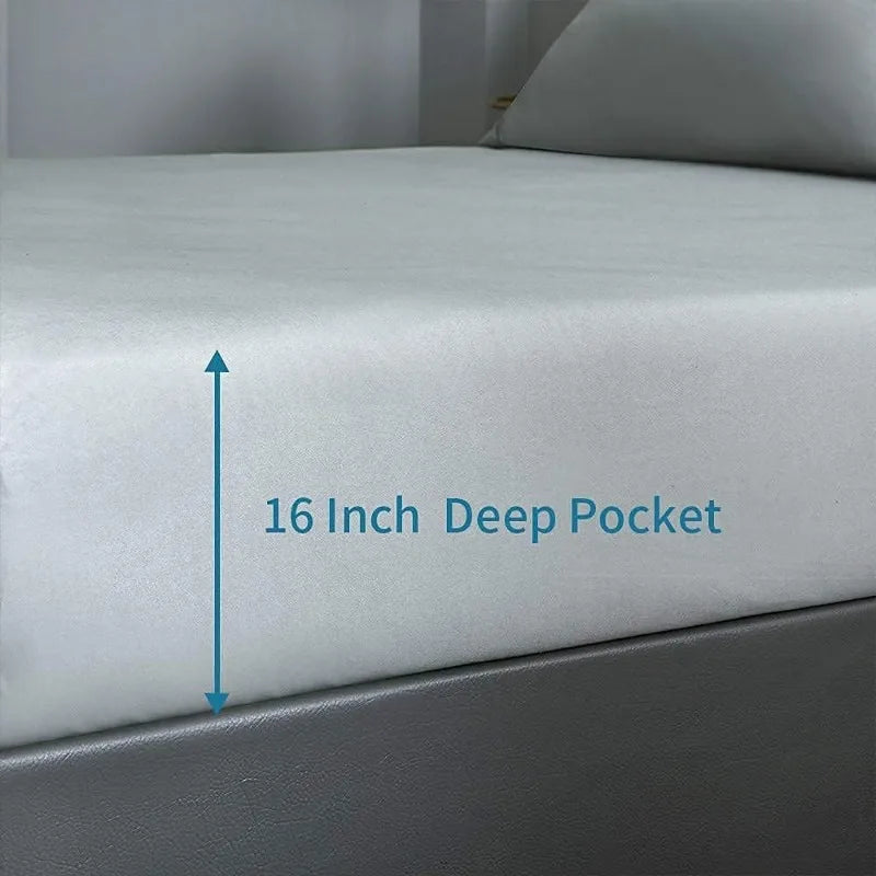Breathable Bedding Sheets & Pillowcases, Soft 4 Piece Queen Light Gray