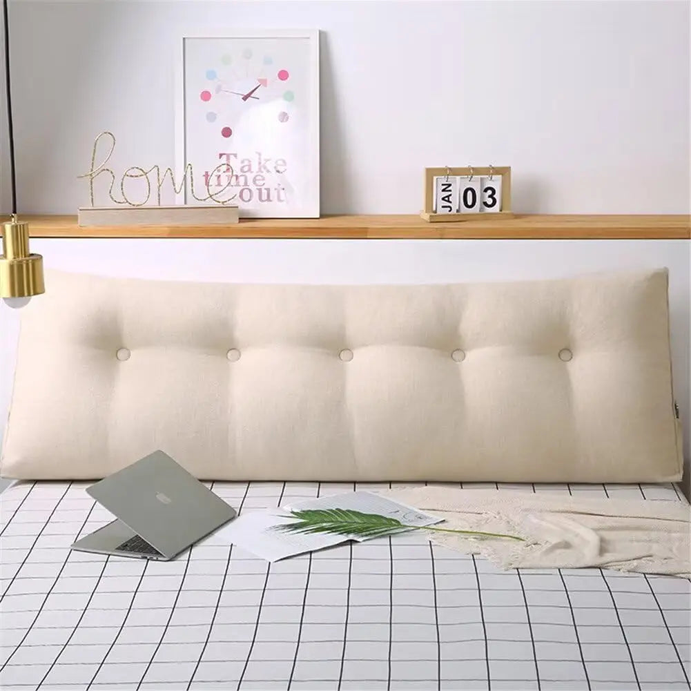 Ivory Headboard Reading Triangle Pillow For Sitting In Bed Versatile, Washable