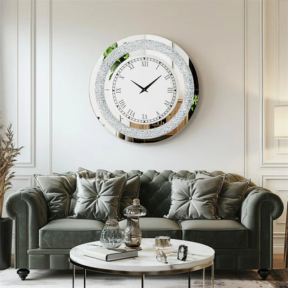 32inch Modern 3D Large Tawny, Tinted Wall Clock with Roman Numerals
