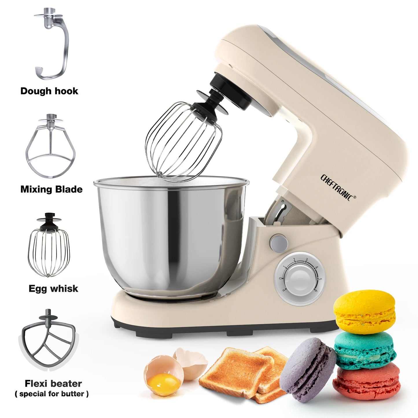 Stand Mixer,5Qt Tilt-Head Electric Household Stand Mixer - 500W 6+P Speed