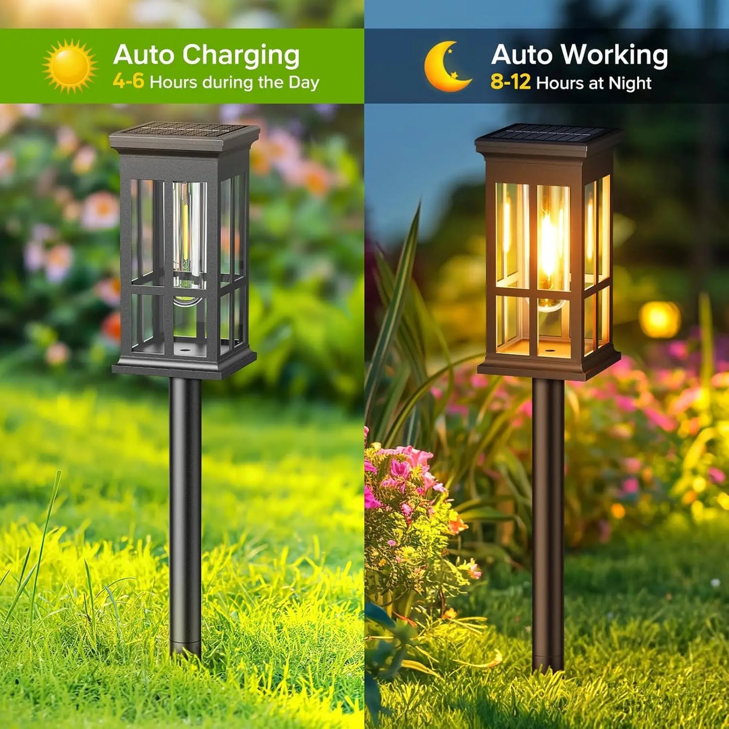 2/6/8 Pack Solar Outdoor Pathway Solar Lights - Super Bright for Patio/Sidewalk