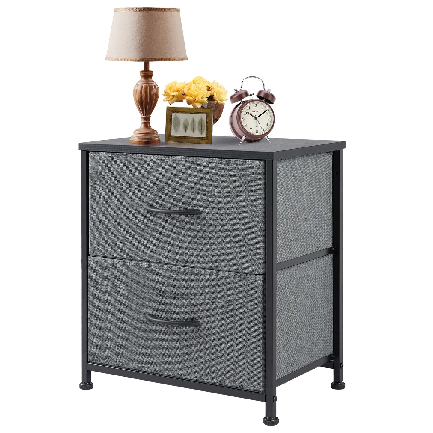 JHK 2 Drawers Nightstand For Bedroom