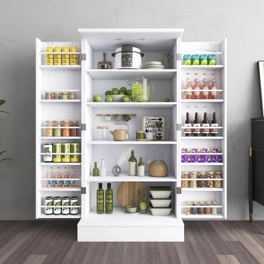 Kitchen Pantry Storage Cabinet with Adjustable Shelves and Drawer, Sideboard Buffet Cupboards
