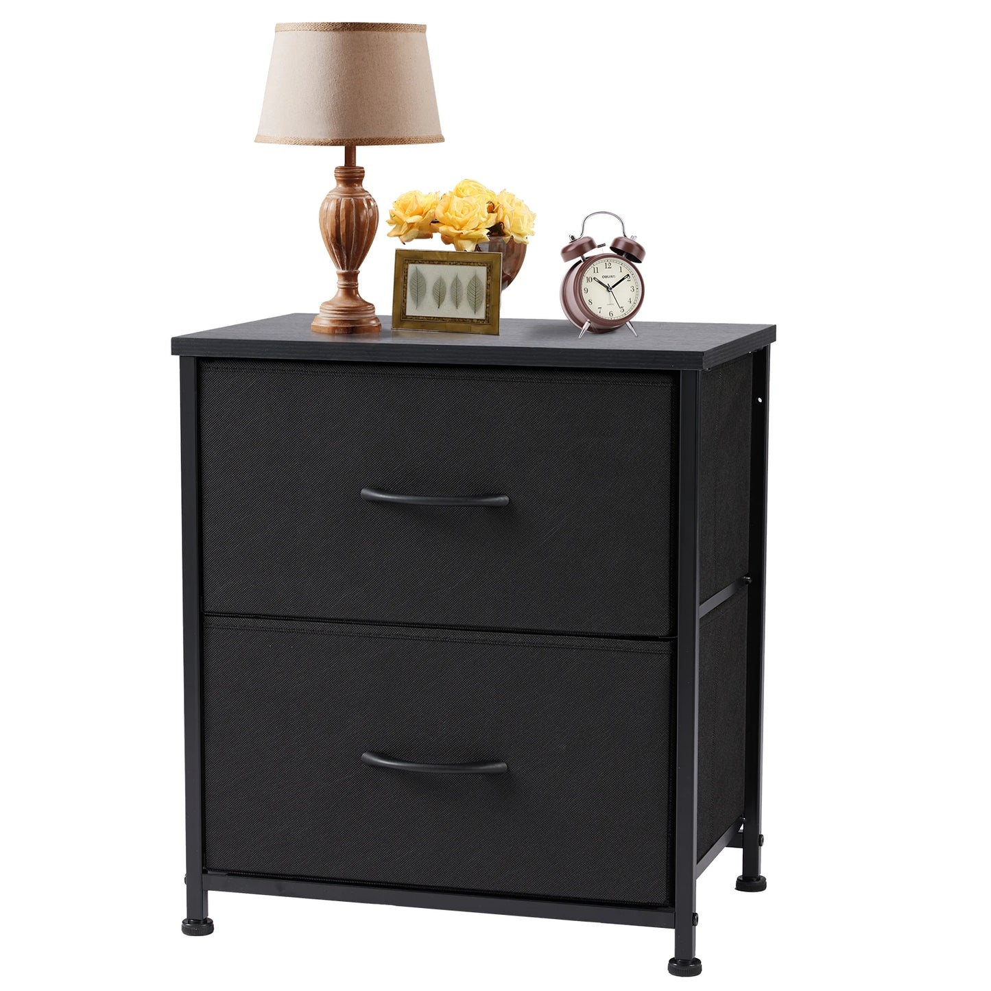 JHK 2 Drawers Nightstand For Bedroom
