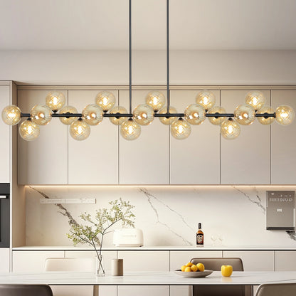 70.8in Bubble Glass 21-Lights Chandelier, Height Adjustable