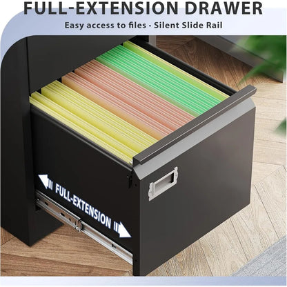 4 Drawer File Cabinet, Metal Vertical File Storage Cabinet with Lock