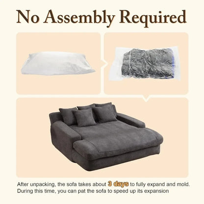 66.93" W Oversized Cozy Loveseat Cozy Chaise Lounge  with 5 Pillows