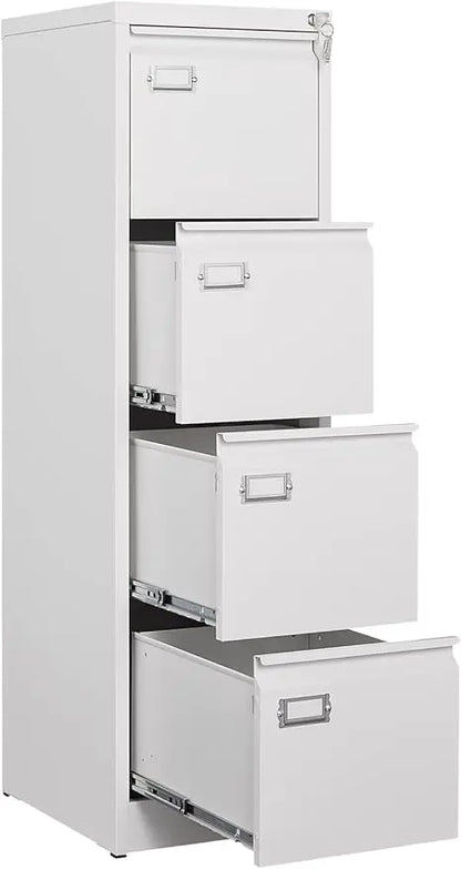 4 Drawer File Cabinet, Metal Vertical File Storage Cabinet with Lock