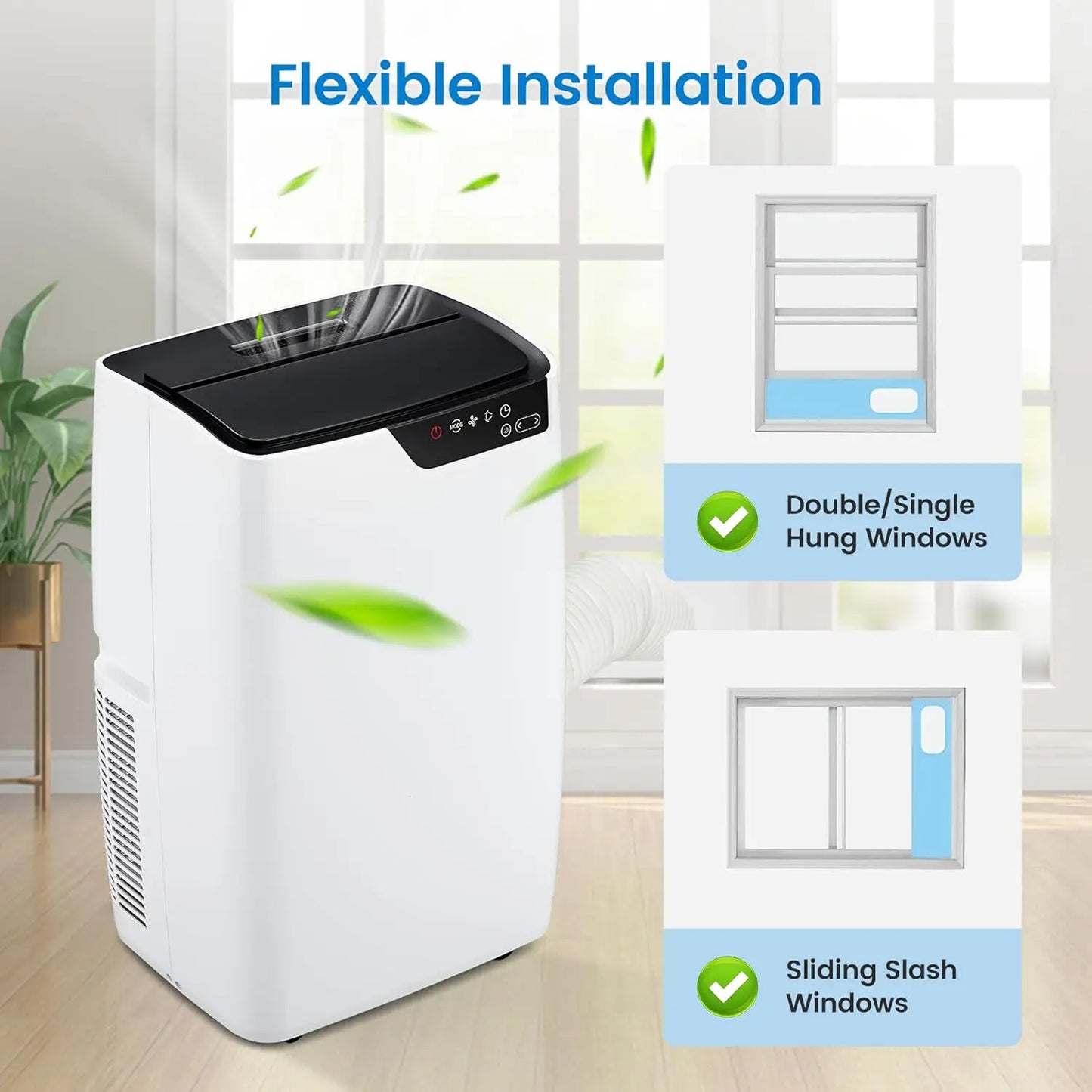 12000 BTU Portable 3-N-1 Free standing Air Conditioners Unit for up to 550 sq.ft,  24H Timer