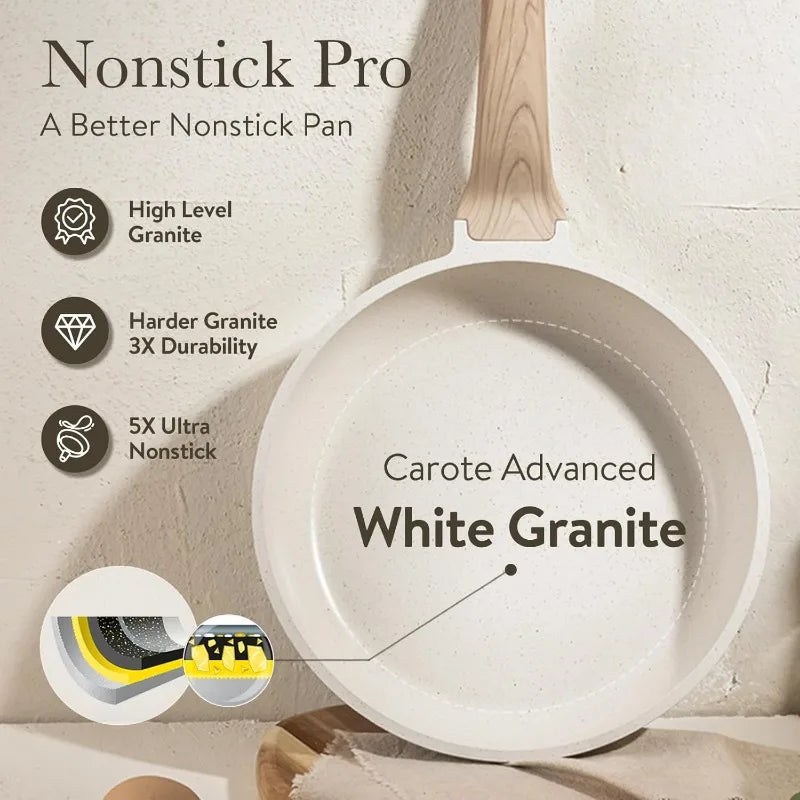21Pcs Induction Non Stick Pots and Pans Cookware set