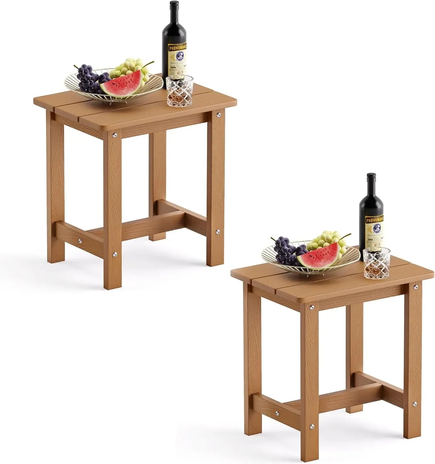 Outdoor End Side Table Set of 2 for Patio, Deck, Pool,