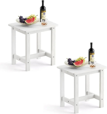 Outdoor End Side Table Set of 2 for Patio, Deck, Pool,