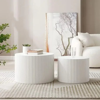 Round Coffee Accdent End Table Sets, Nesting Wooden Coffee Tables