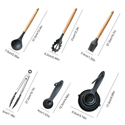 34Pcs/set, Non-stick Cooking Tools Set With Storage Bucket, Multipurpose and Heat Resistant