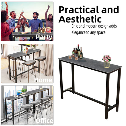 41.4 Inch Coffee Rectangular Sintered Stone Rectangular Table Bar