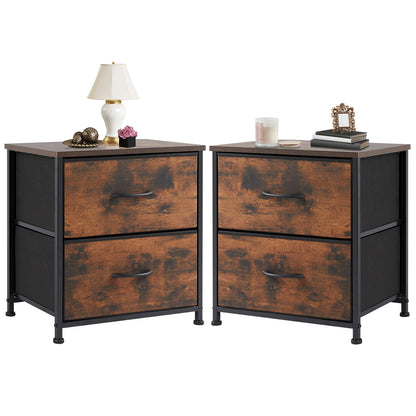JHK 2 Drawers Nightstand For Bedroom