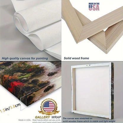 A Modern dandelion canvas decorative painting, 1.5 inch thick pine solid wood frame