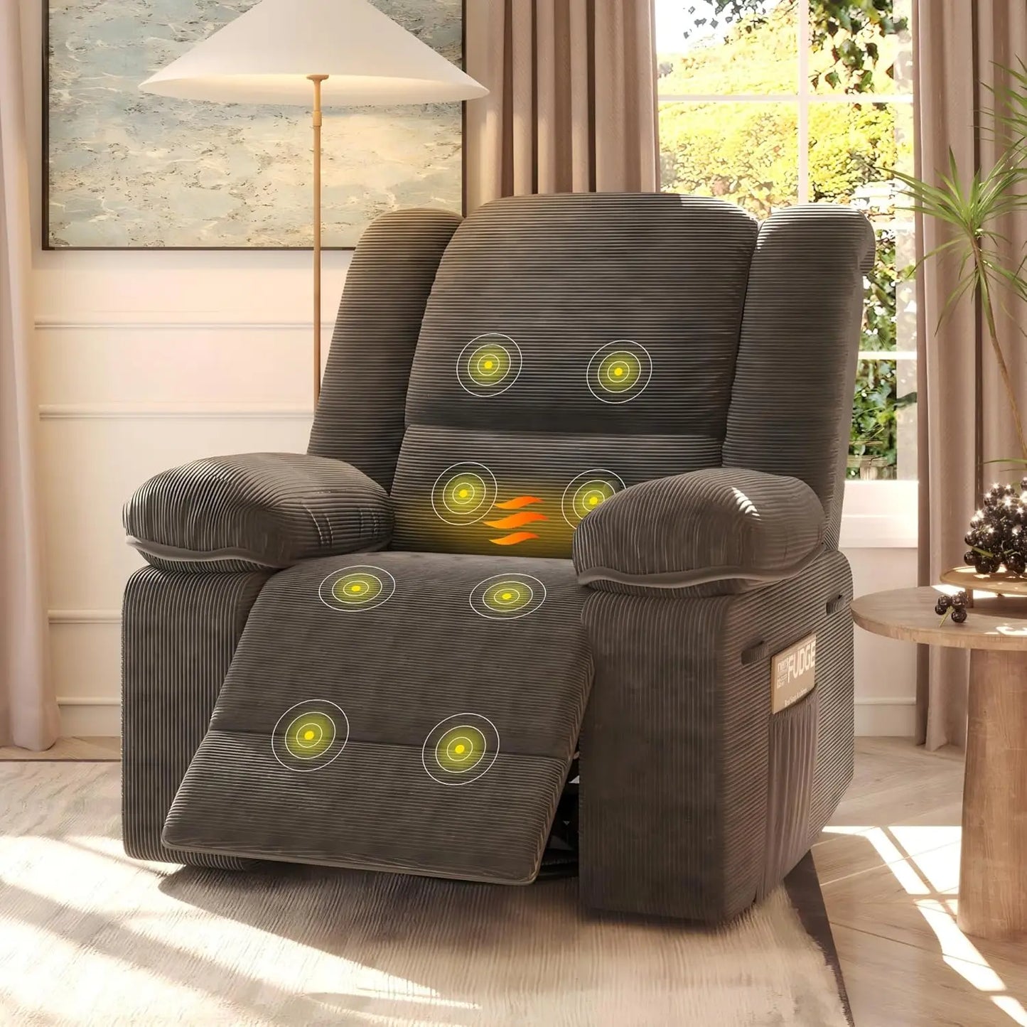 "270° Swivel Rocker Recliner - Massage & Heating Chair