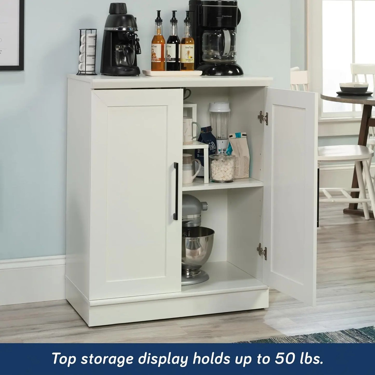 Small Kitchen Storage Pantry Cabinet with Adjustable Shelves