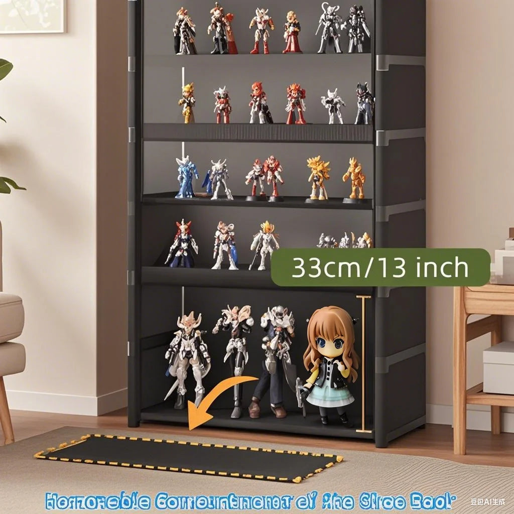 Collectible Display Cabinet Storage Box Organizer, W/ Clear Door