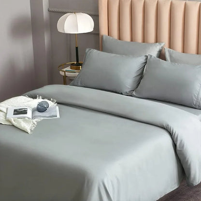 Breathable Bedding Sheets & Pillowcases, Soft 4 Piece Queen Light Gray