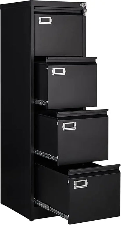 4 Drawer File Cabinet, Metal Vertical File Storage Cabinet with Lock