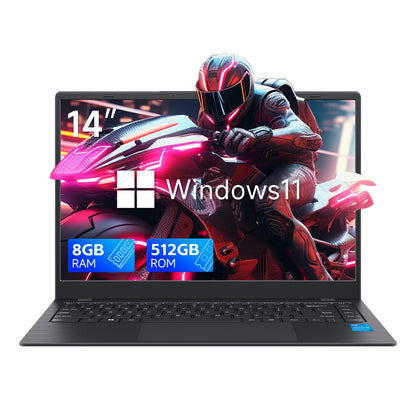 14 Inch Windows 11 Laptops New N4000 2.6Ghz 8GB RAM 512GB ROM Notbook