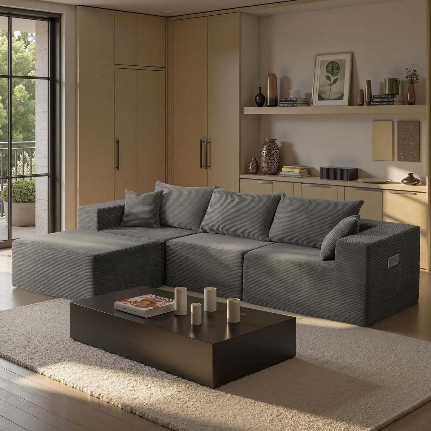 Cloud Sectional Couch with L-Shape Chaise,Modern Modular Sofa with Deep Seat