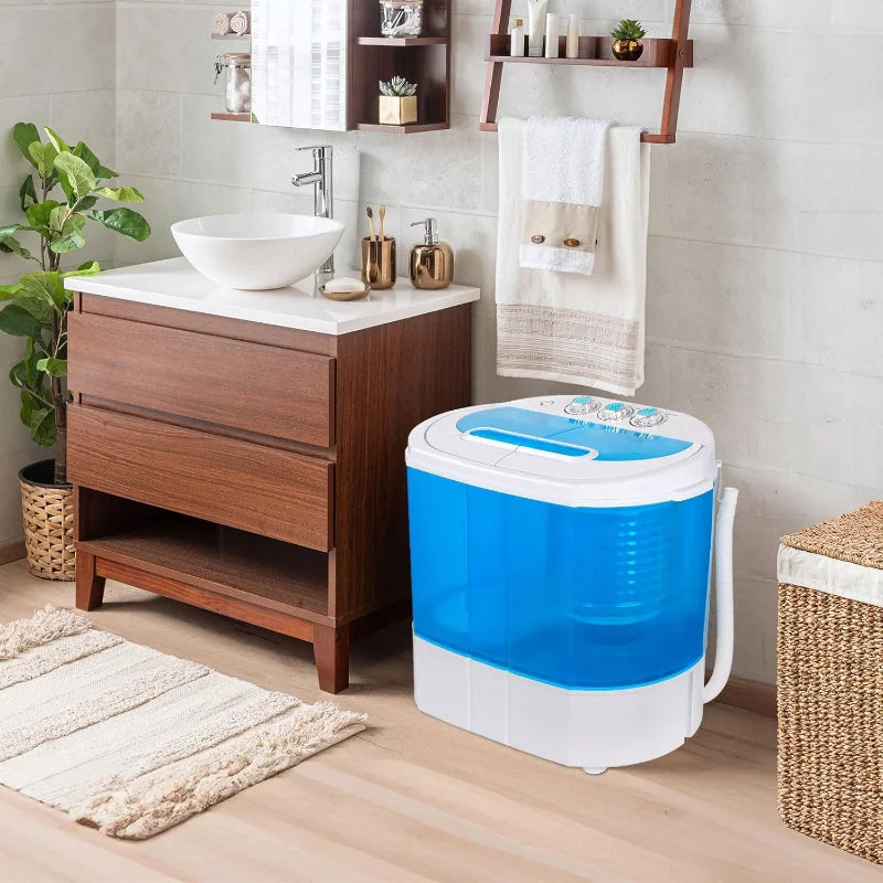 ZenStyle Portable Washer Compact Twin Tub 9.9 LB Mini Top Load Washer/Spinner w/ 6.57 FT Inlet Hose.
