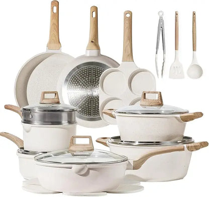 21Pcs Induction Non Stick Pots and Pans Cookware set