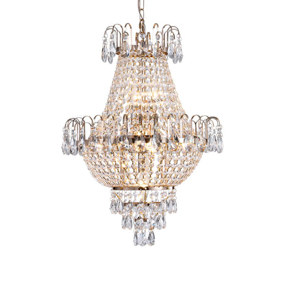 16.9" Luxury Retro Crystal Chandelier European Style, 7-Light Classy Fixture