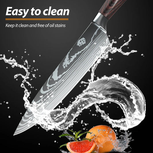 8PCS Stainless Steel Sharp Chef Knives Set