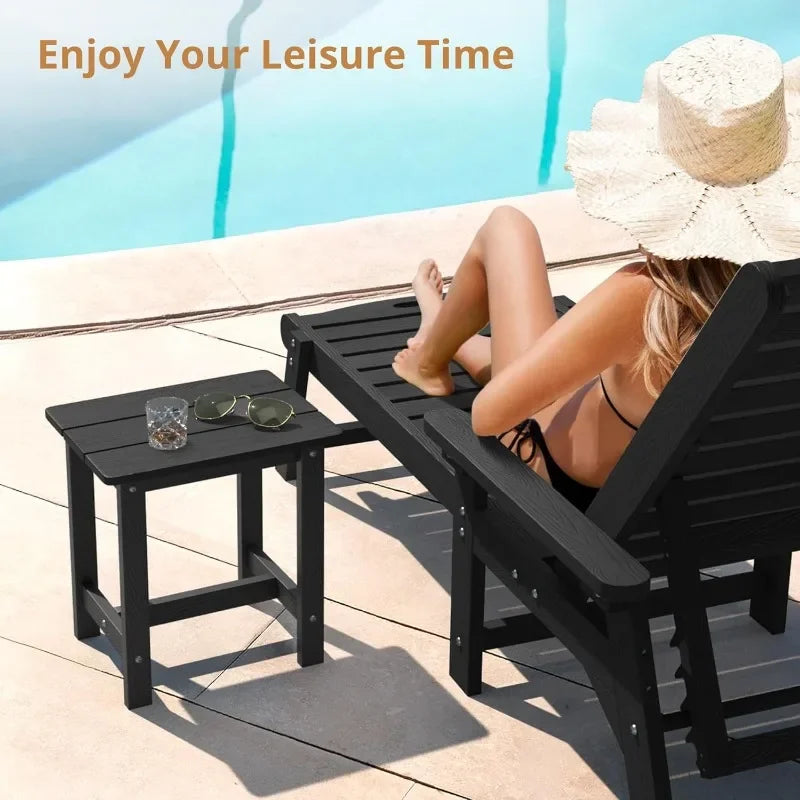 Outdoor End Side Table Set of 2 for Patio, Deck, Pool,