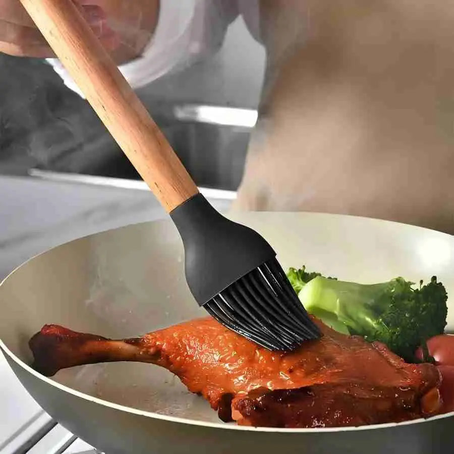 34Pcs/set, Non-stick Cooking Tools Set With Storage Bucket, Multipurpose and Heat Resistant